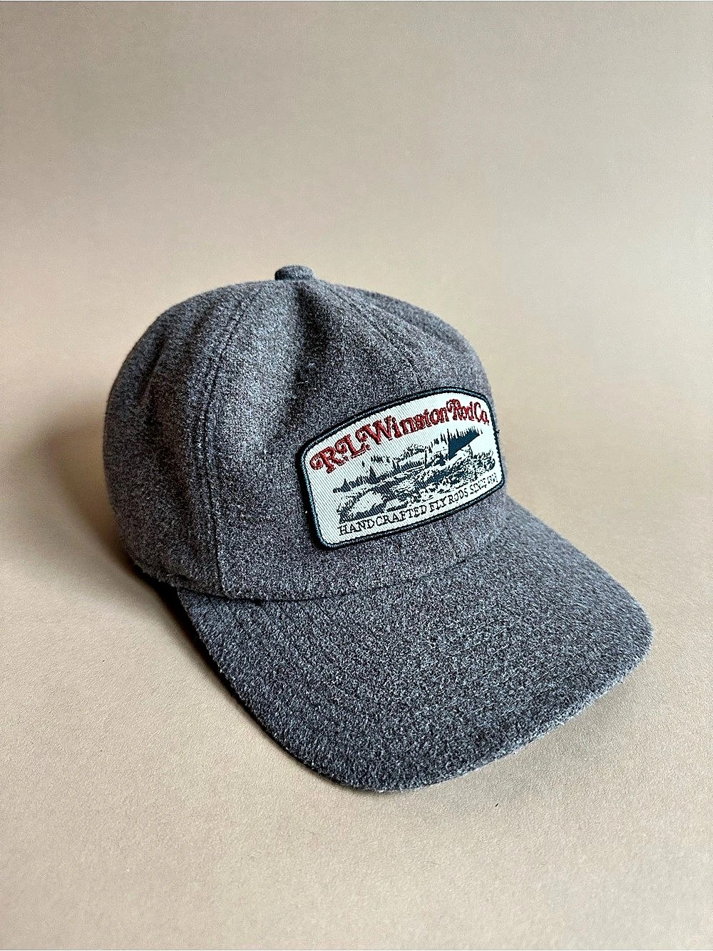 R.L. Winston Rod Co Coal Headwear Gray Wool Blend Fly Fishing Strapback Hat